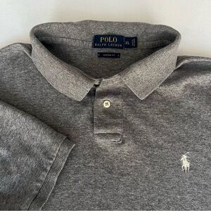 Ralph Lauren POLO Grey Men’s Shirt Short Sleeves 100% Cotton White Pony size XL